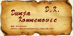 Dunja Komnenović vizit kartica